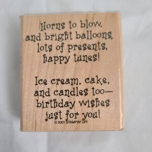 Stampin' Up! Wooden Retired Birthday Stamp